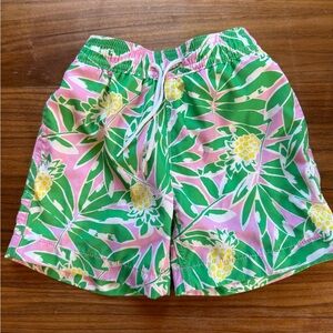 Crewcuts Pink and Green Kids Swim Trunks